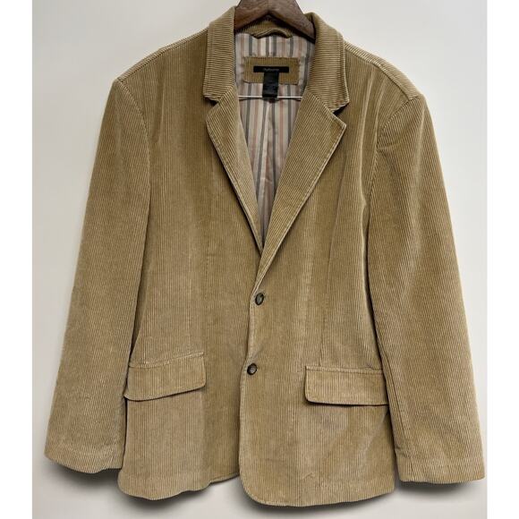 Vintage Sport Coat Tan Corduroy Blazer Jacket 90s y2k Grunge 44R - Picture 1 of 7